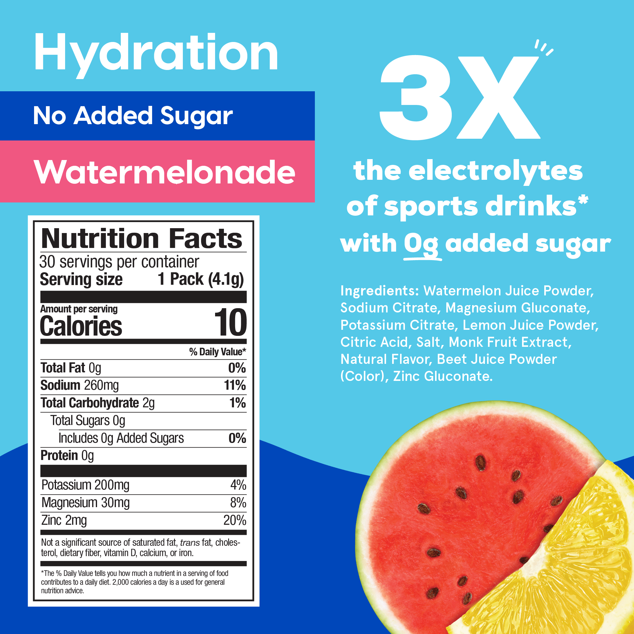 Hydrant HYDRATE | Rapid Hydration Mix with Electrolytes - Watermelonade- back