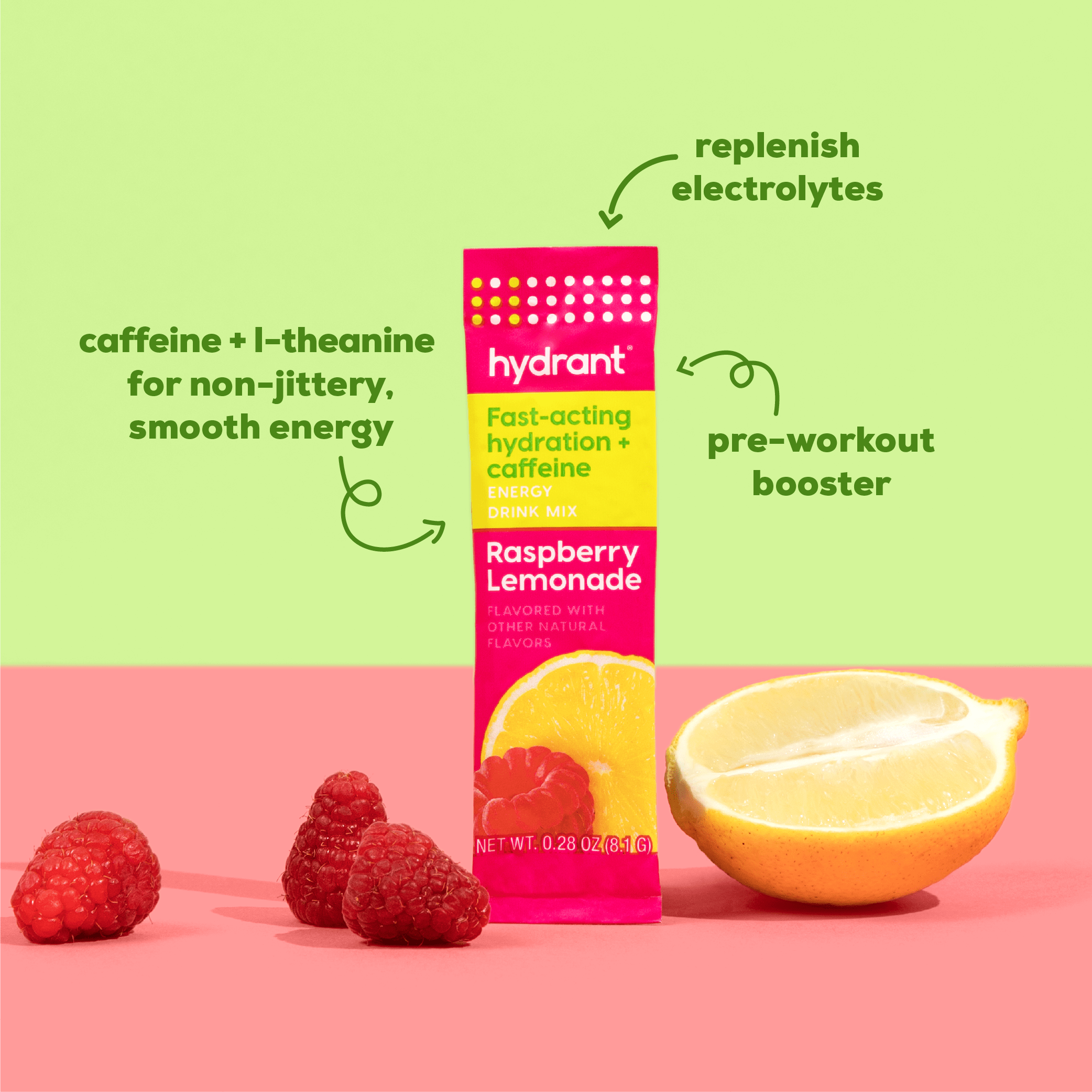 Hydrant ENERGY | Rapid Hydration Mix with Caffeine & L-Theanine - Raspberry Lemonade- lifestyle 2