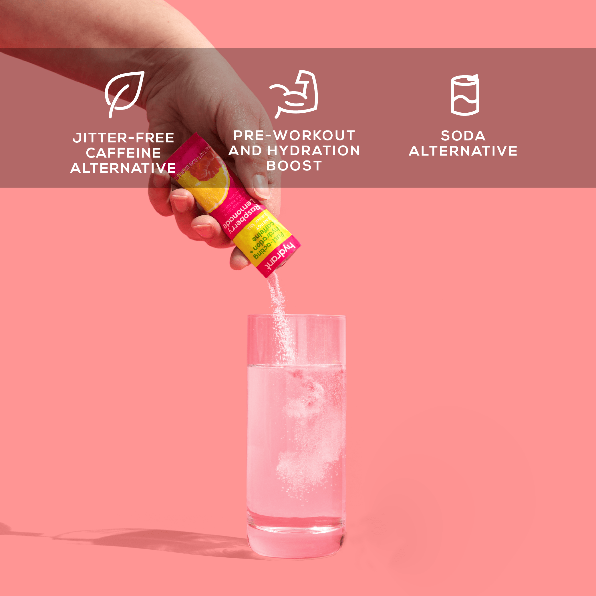 Hydrant ENERGY | Rapid Hydration Mix with Caffeine & L-Theanine - Raspberry Lemonade- lifestyle 1
