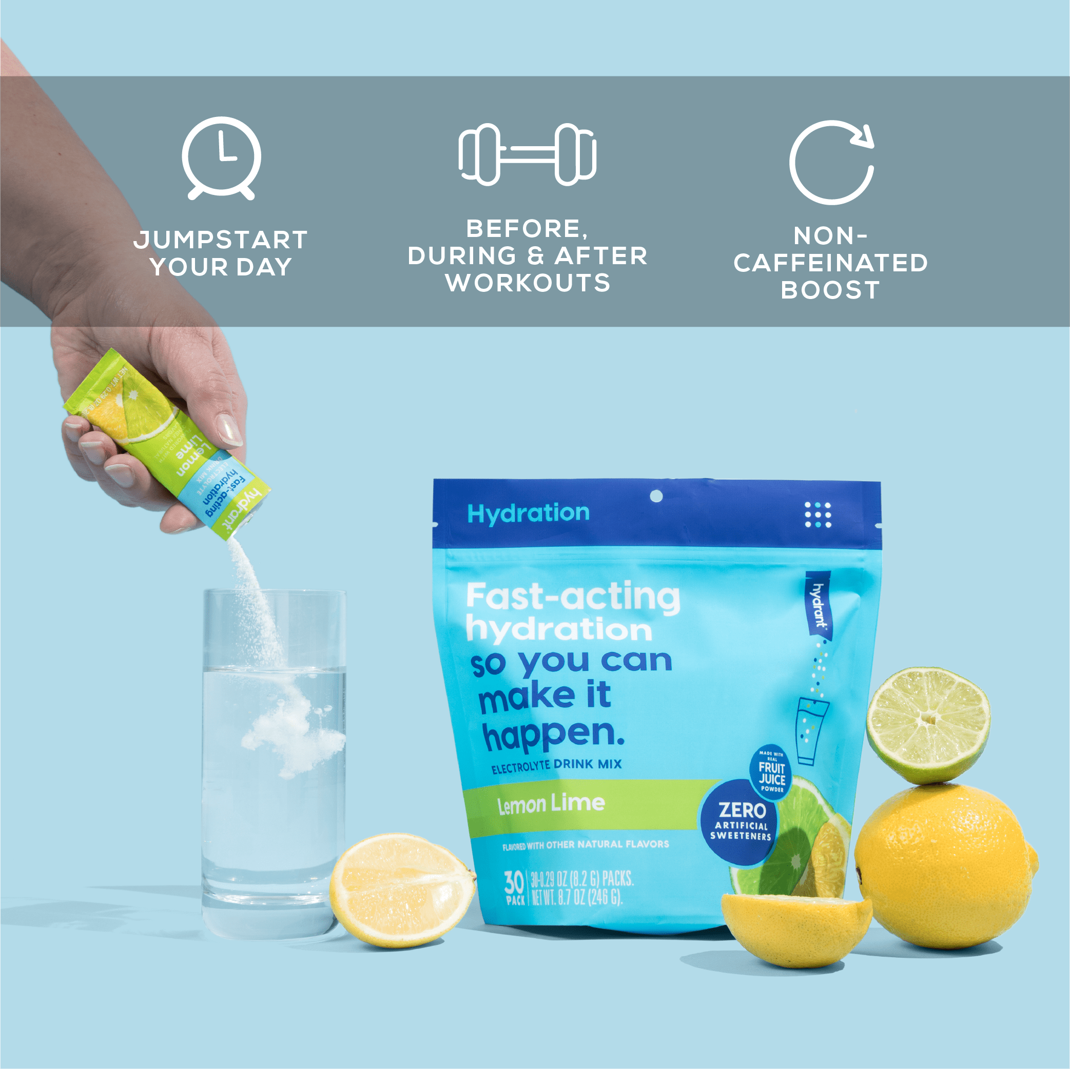 Hydrant HYDRATE | Rapid Hydration Mix with Electrolytes - Lemon Lime- lifestyle 2