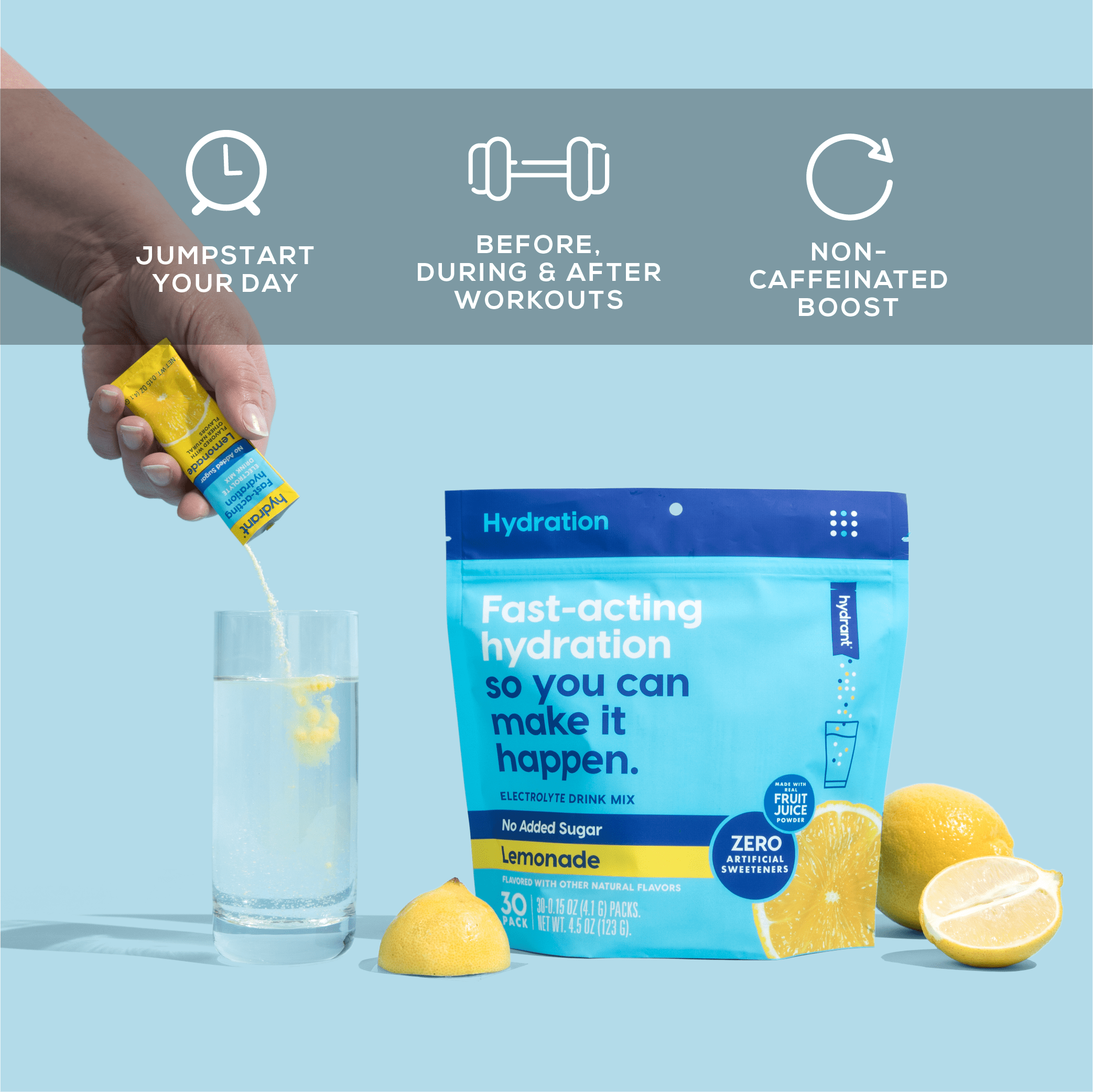 Hydrant HYDRATE | Rapid Hydration Mix with Electrolytes - Lemonade- lifestyle 1