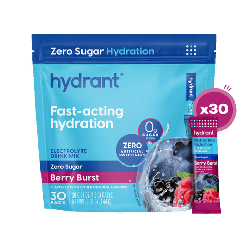 Hydrant Hydrate | Rapid Hydration Mix with Electrolytes 30 / Berry Burst: Zero Sugar Electrolyte