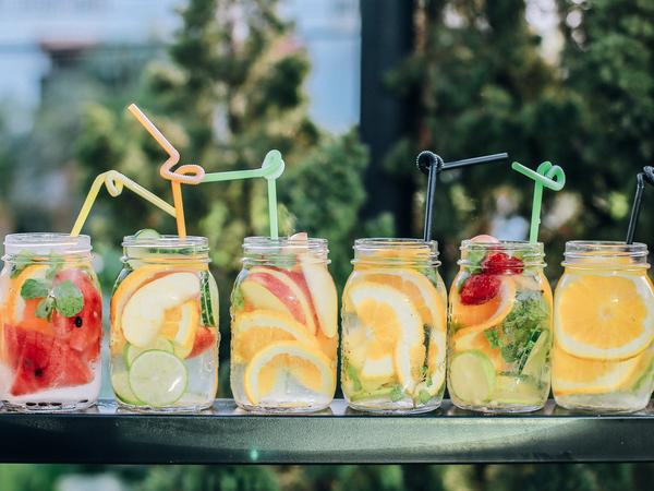 fruit juices in jar
