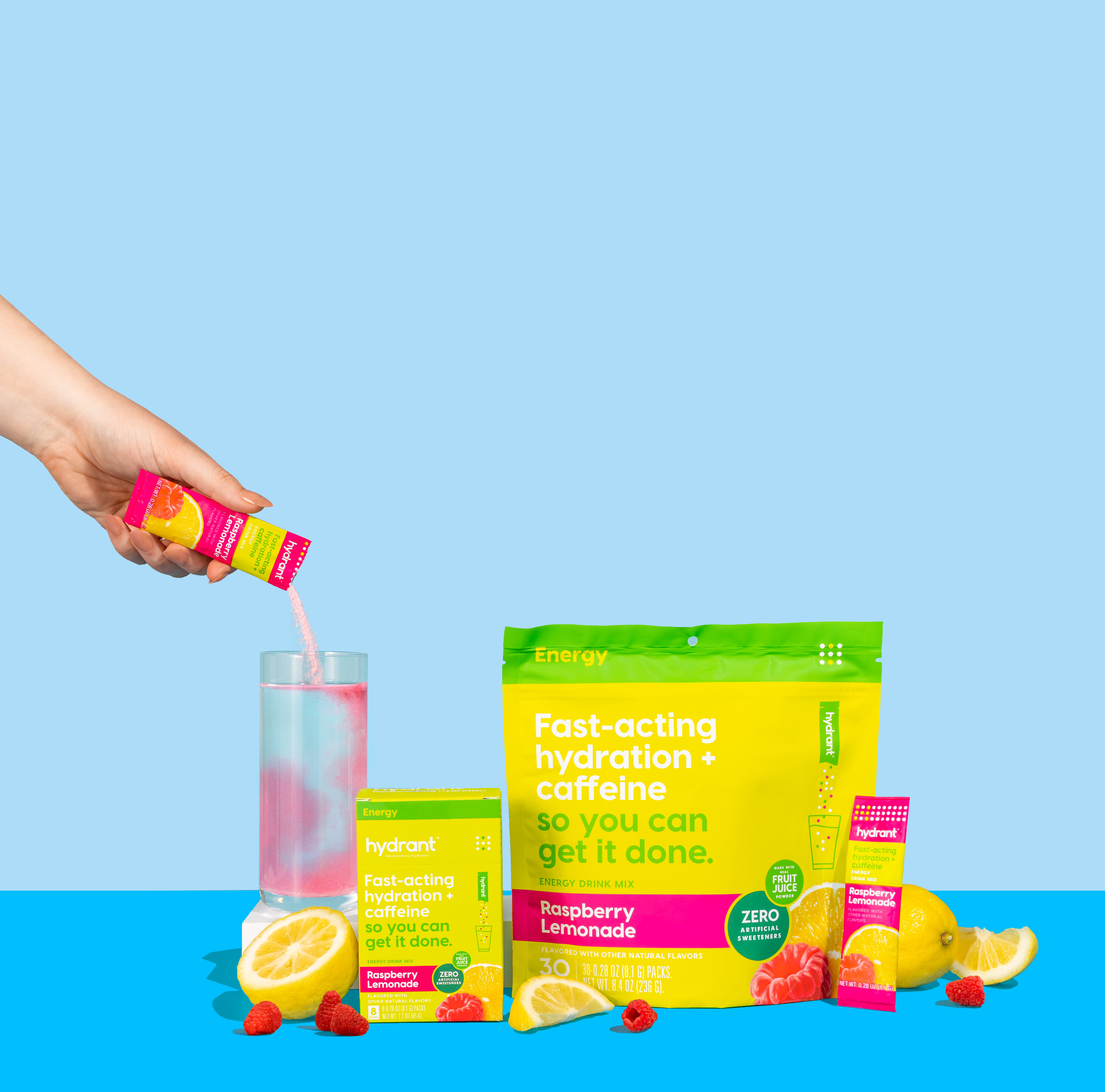 Hydrant Energy Raspberry Lemonade pour