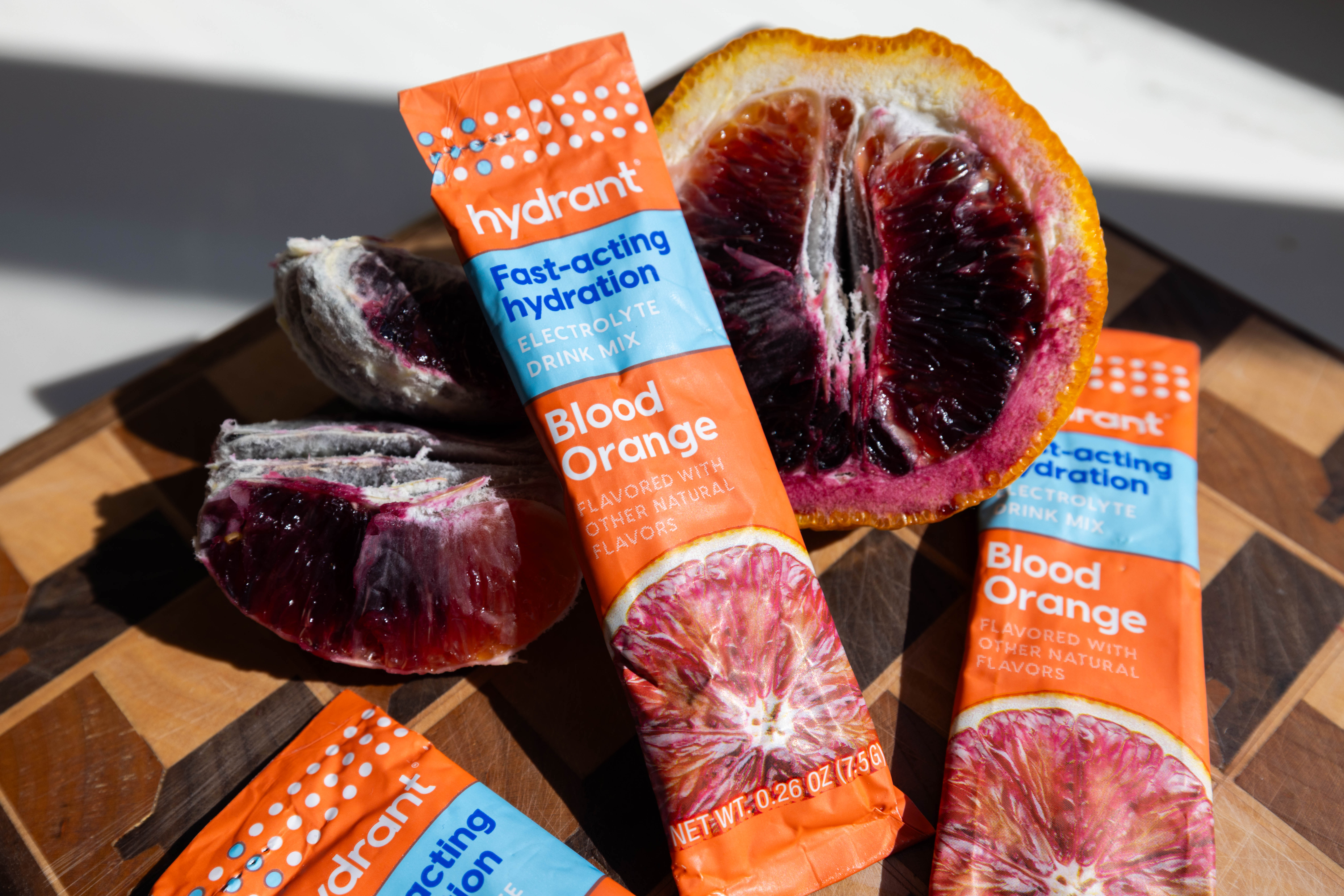 Blood orange Hydrant sachets with fresh oranges